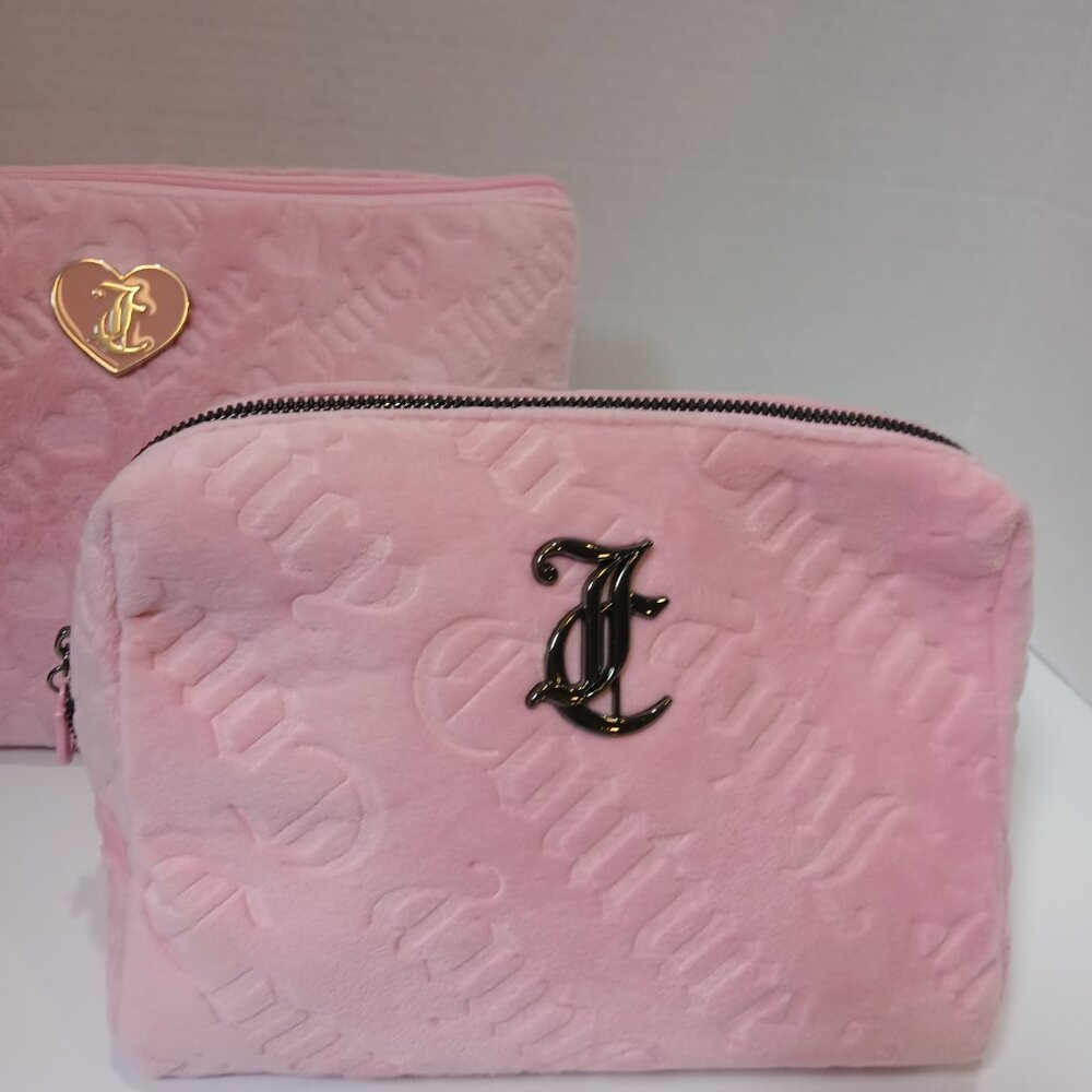 Juicy Couture - Set ot 2 Light Pink Velour Makeup Bags - Picture 5 of 11